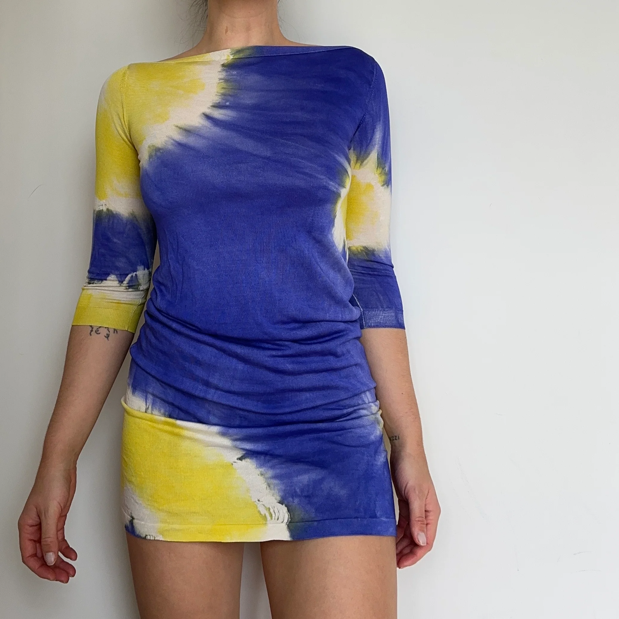 Blumarine SS2010 Silk Tie Dye Mini Dress - Image 4